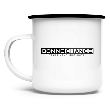 Bonne Chance - Emaille Tasse Logo